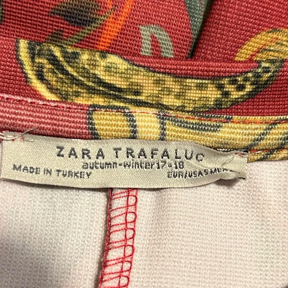 ZARA TRF Floral T-Shirt Dress — Rust/Orange — Size SM - Picture 3 of 7